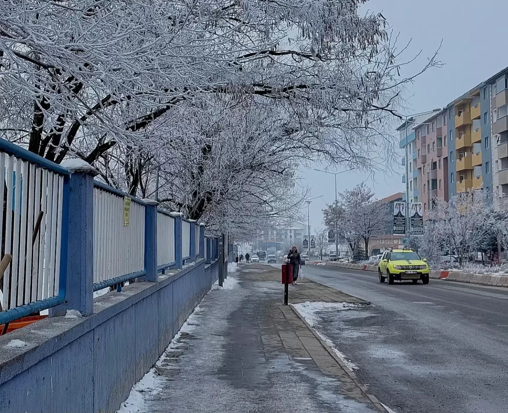 Ağrı’da Soğuk Hava Etkisini Sürdürüyor: Kırağı, Güneşli Havaya Rağmen Erimedi