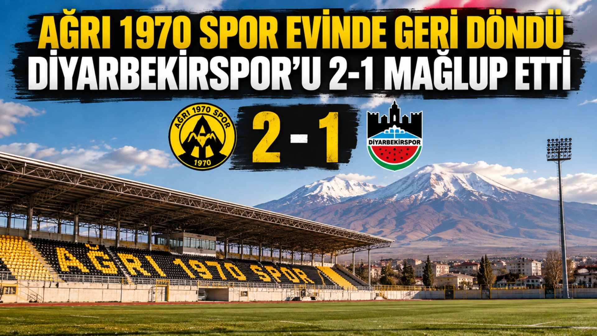 Ağrı 1970 Spor Evinde Geri Döndü Diyarbekirspor’u 2-1 Mağlup Etti
